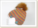 Mütze aus Furore mit Knöpfen u. Bommel € 39,- Mütze aus Furore mit Knöpfen u. Bommel € 39,-